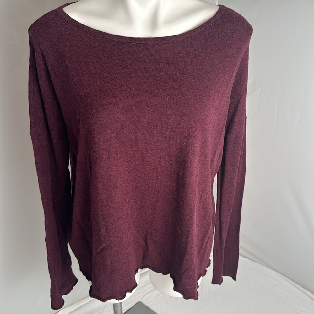 H by Halston Merlot wine color boatneck lightweight sweater